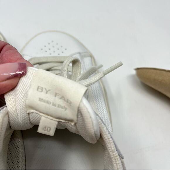 BY FAR Rodina Grained Low Sneakers Cream White Womens Size EU 40 / US 10 - Picture 12 of 12